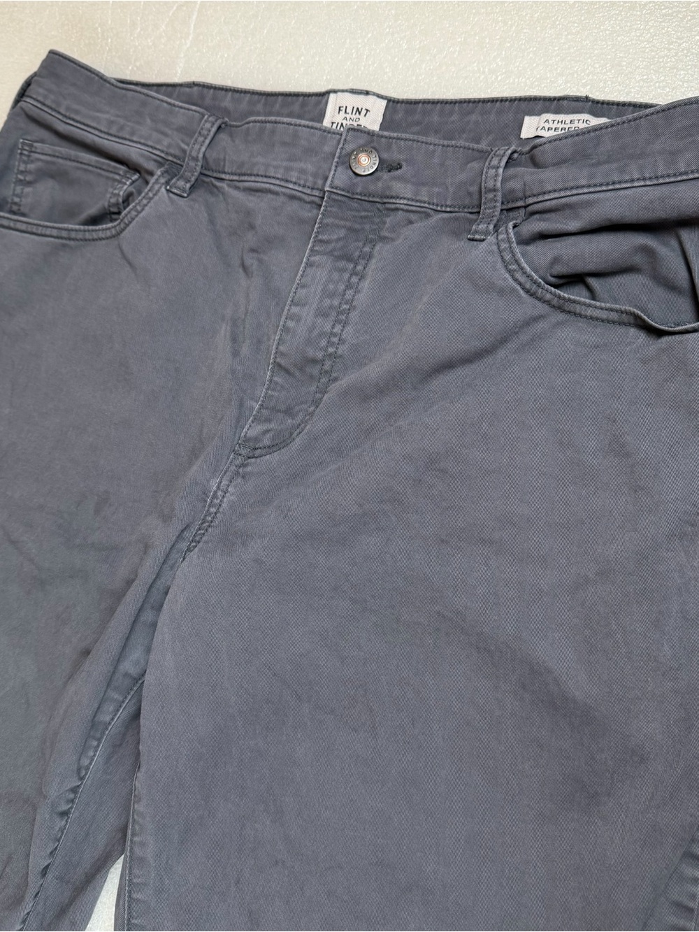 Flint and Tinder Pants Men’s 38x32 Straight Fit Chino Stretch Cotton gray